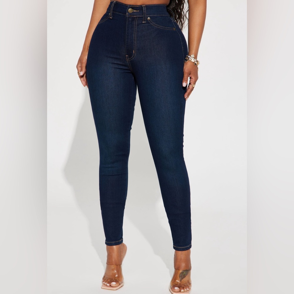 Fashion Nova - Flex Game Strong High Rise Skinny Jeans - Dark Wash, Size 11